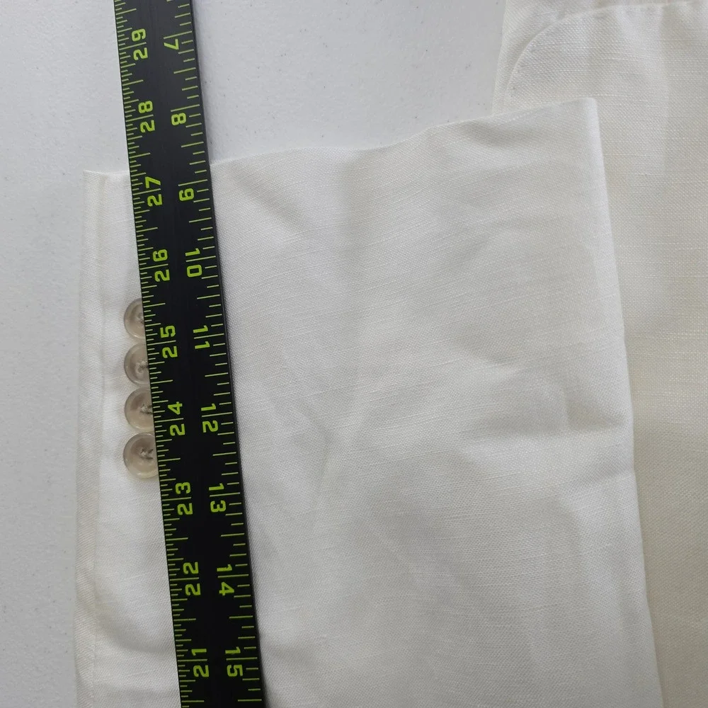 Oak Hill Mens 2XLT 50/52L Linen Blend Blazer Off White Sport Coat Patch Pocket
